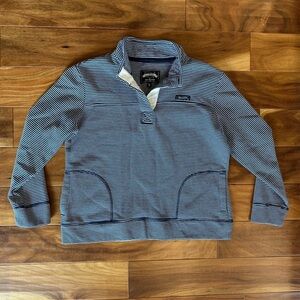 State of Mind Florida Navy and White Striped Pullover size Medium